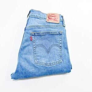 Levi's Wedgie Skinny Button Fly Light Wash Ripped Denim Jeans Size 30
